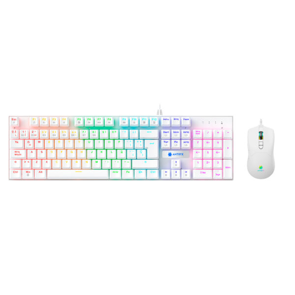 Kit Gaming Antryx GC-3100 WHITE SWITCH RED RGB MECANICO